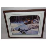 Vintage numbered artist signed print w/ deer.