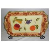 Decorative platter w/ metal stand.