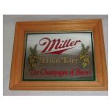 Vintage mirrored Miller High Life picture.