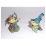 Small vintage ceramic bird figurines.
