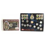 Canadian 125th anniversary coin & historic nickel.
