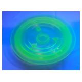 1930's yellow vaseline glass footed dish.