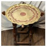 1940's brass tray table / stand.