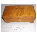 Vintage Swiss bird's eye maple music box.