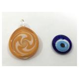 Hand crafted Murano style pendants.