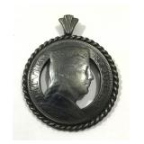 1929 Latvian .835 Silver coin brooch.