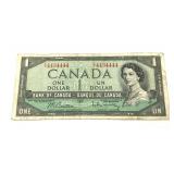 1954 Canadian $1 bill w/ 6 fours.