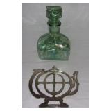 Decanter & trivet.