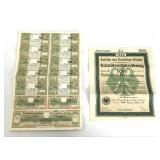 1922 German Reich 5,000 marks bond certificates.
