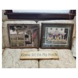 Framed porch wall art