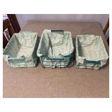 Set of three metal organizing baskets