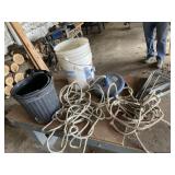 5 gallon pails swing rope metal brackets