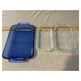 Pyrex loaf pans and Anchor baking dish