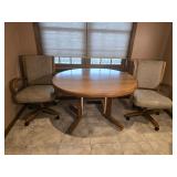 4ft 3 leaf table 2 chairs leaf is 18inches extra