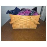 Longaberger basket , scarves gloves