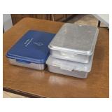 3ct 9x 13 cake pans with lids