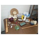 Clock storage containers back scratcher