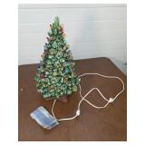 Lighted ceramic christmas tree lamp