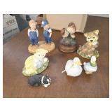 Figurines and bird music box