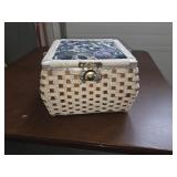 Sewing basket with supplies