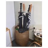 Basket of umbrellas
