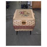 Sewing basket with supplies