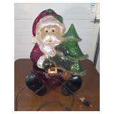 Lighted santa lawn ornament