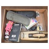 Tape holder, whistle , ear buds