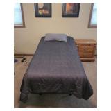 Adjustable twin size bed with remote