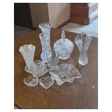 Crystal vases and trays