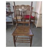 Oak Spindle Back Chair with Embossed Leather Seat