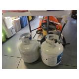 Propane tanks left one is full the other is empty