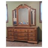 Dresser with hinged mirror 66' wide x 80' tall x