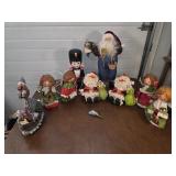 Paper christmas decorations and drummer lighted