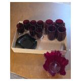 Vintage Ruby Red Glassware Assortment
