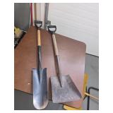 Spade and flat shovel