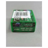 Sierra 1560 6mm .243 Diameter 100 Grain SBT Bullets Box