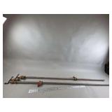 Two Steel Pipe Clamps with Adjustable Sliding Fixtures