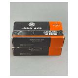 Two Boxes of RWS Sport Line 380 ACP 95 Grain Full Metal Jacket Ammunition