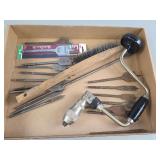 Hand Drill Brace and Spade Bit Tool Grouping