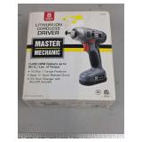 Master Mechanic 8 Volt Lithium-Ion Cordless Driver Tool Box Packaging
