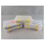 Four Plastic Utility Storage Cases with Modular Compartment Jars and Fishing Tackle Accessories