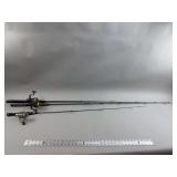 Lot of 3 Fishing Rods with Reels - Quantum, Zebco, and Shimano