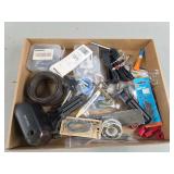 Assorted Hardware, Tools, and Supplies Box
