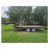 Dual Axle Gooseneck Trailer Frame with Plywood Decking and Associated Lighting Hardware