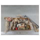 Assorted Hardware Components, Electrical Switches, and Plumbing Fixtures in Box