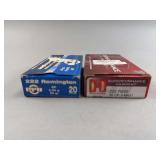 Lot of Two Boxes of 222 Remington Rifle Ammunition