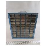 Blue Metal Small Parts Cabinet with 40 Plastic Drawers and Hardware Contents