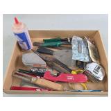 Box of Hand Tools and Hardware Items
