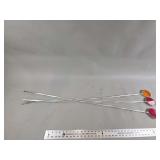 Three Metal Driveway Markers with Plastic Reflectors